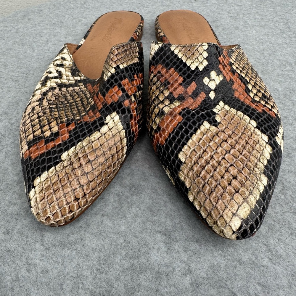 Madewell Remi Mules in Snake Embossed Leather Spiced Cider Multi Colorway Size 8 - Picture 9 of 9